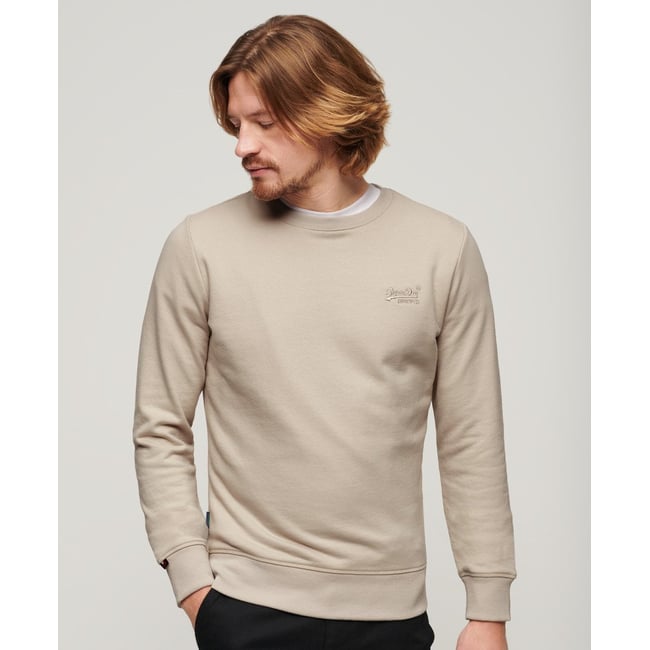 Sweat ras du cou à logo Essential beige taupe clair <span itemprop=