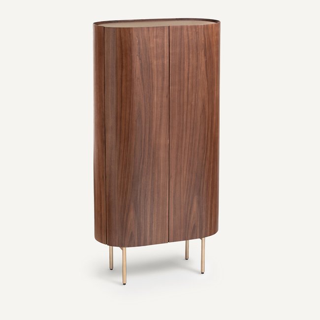 Armoire noyer/cuir, Aslen noyer <span itemprop=