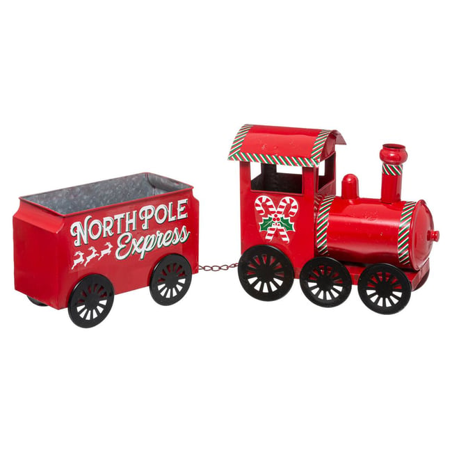 Grand Modèle Métal Train Rouge L 66 cm Couleur rouge <span itemprop=
