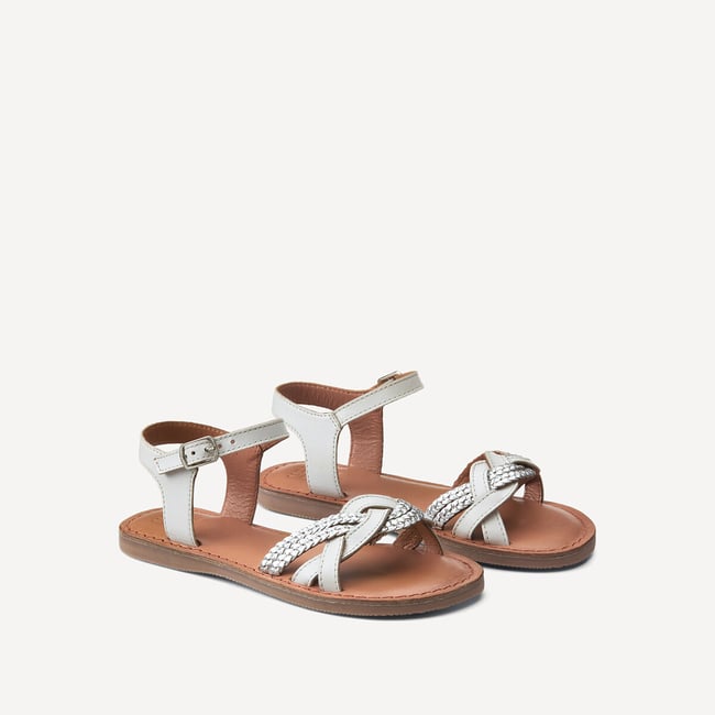 Sandales dorées en cuir tressé  - LA REDOUTE COLLECTIONS