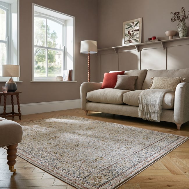 Tapis vintage MEENA Couleur naturel <span itemprop=