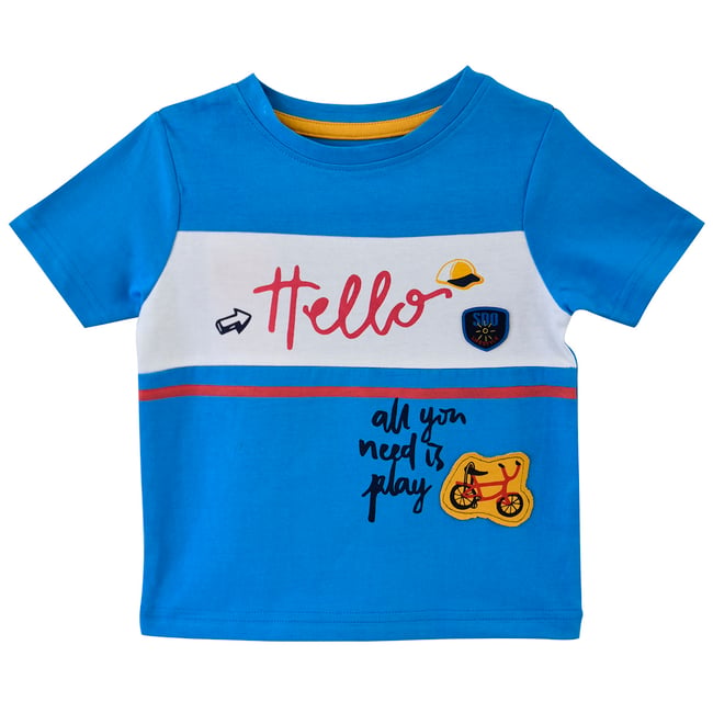 Tee-shirt garcon jersey aramis bleu <span itemprop=
