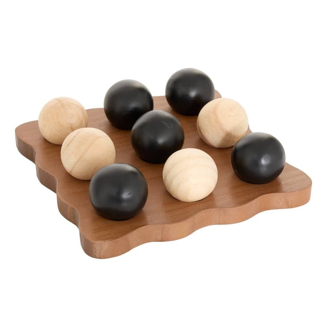 Jeu de morpion en pin ELEANA Couleur marron <span itemprop=