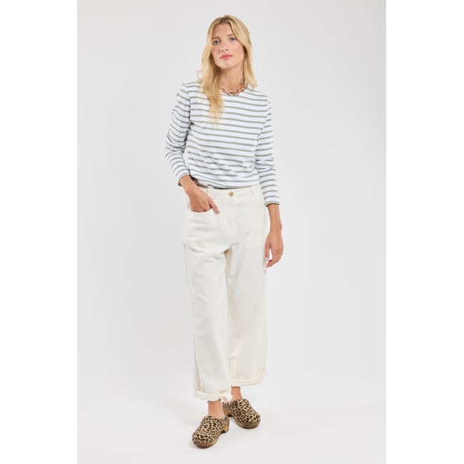 Pantalon large en denim naturel <span itemprop=