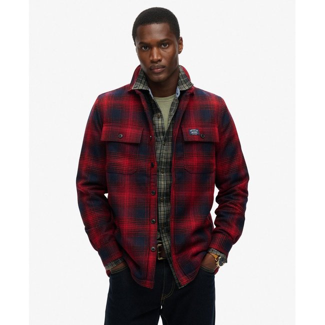 Veste homme casual chic en laine bleu à carreaux taupe - Paris