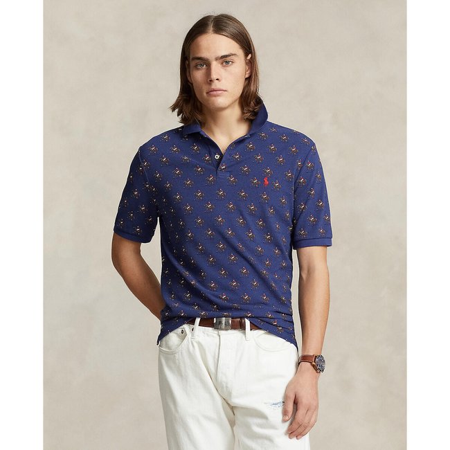 Logo print polo shirt in custom slim fit printed Polo Ralph Lauren La Redoute