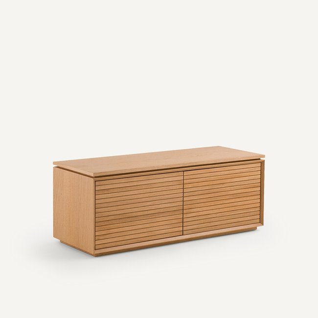 Meuble TV chêne et plaqué chêne, Joaquin Couleur chêne naturel <span itemprop=
