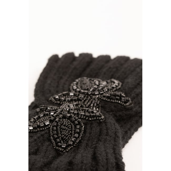 Bandeau avec détail en perles noir <span itemprop=