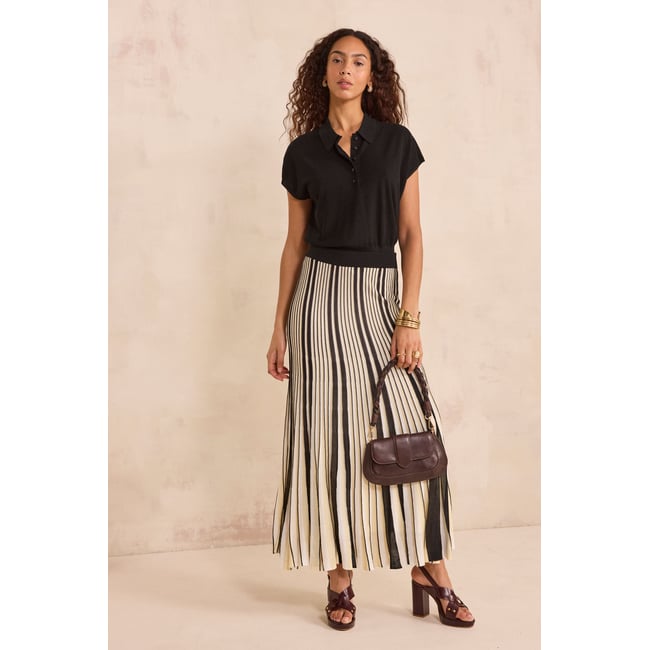 Jupe en maille plissée OZIRIS noir <span itemprop=