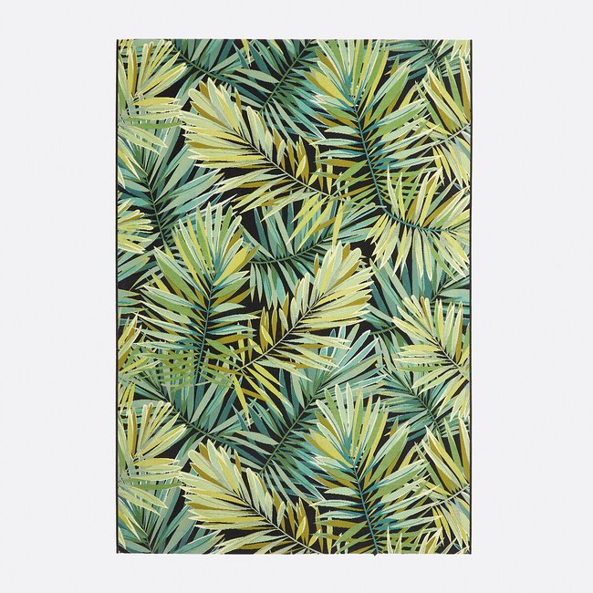 Tapete de tecido plano para interior e exterior, Mokoa verde/preto <span itemprop=