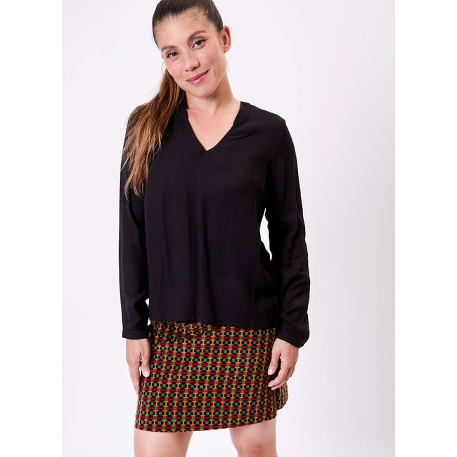 Blouse fluide col V GARYLY noir garily <span itemprop=
