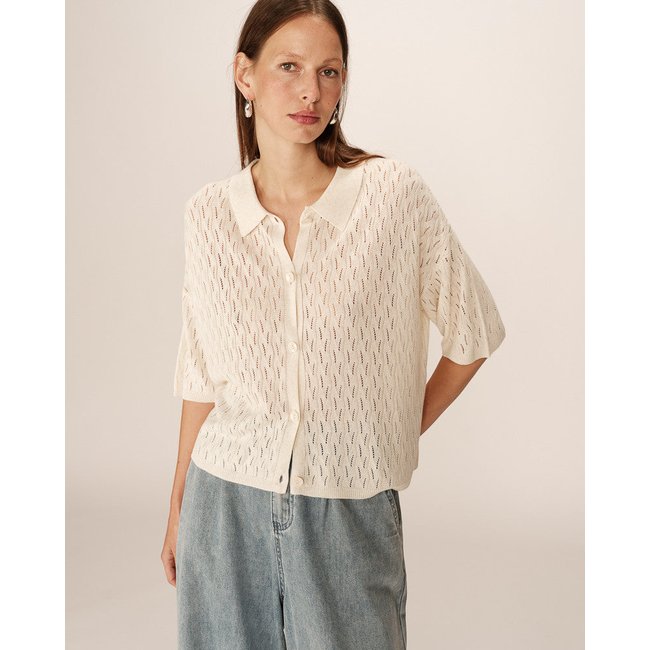 Cardigan PAO ecru <span itemprop=