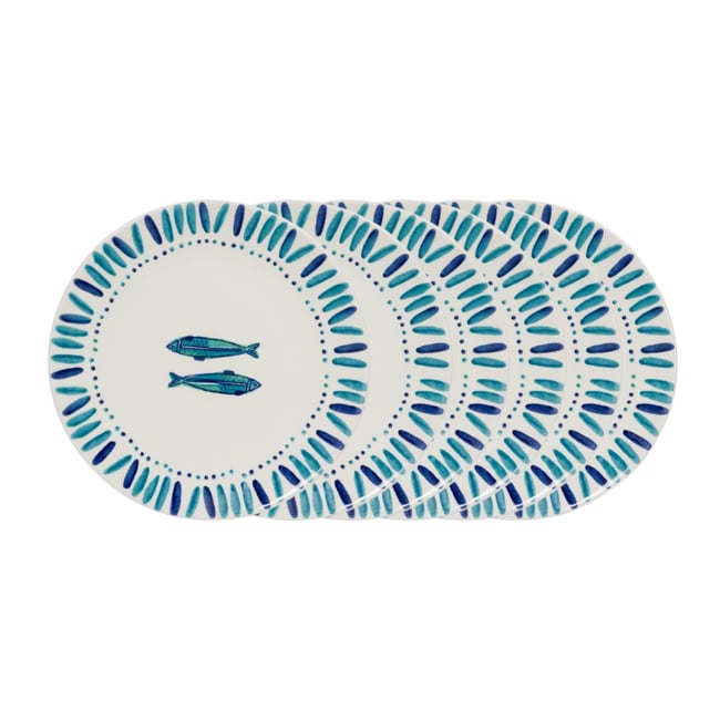 Assiette plate Kyanos 27 cm (lot de 6) Couleur bleu <span itemprop=