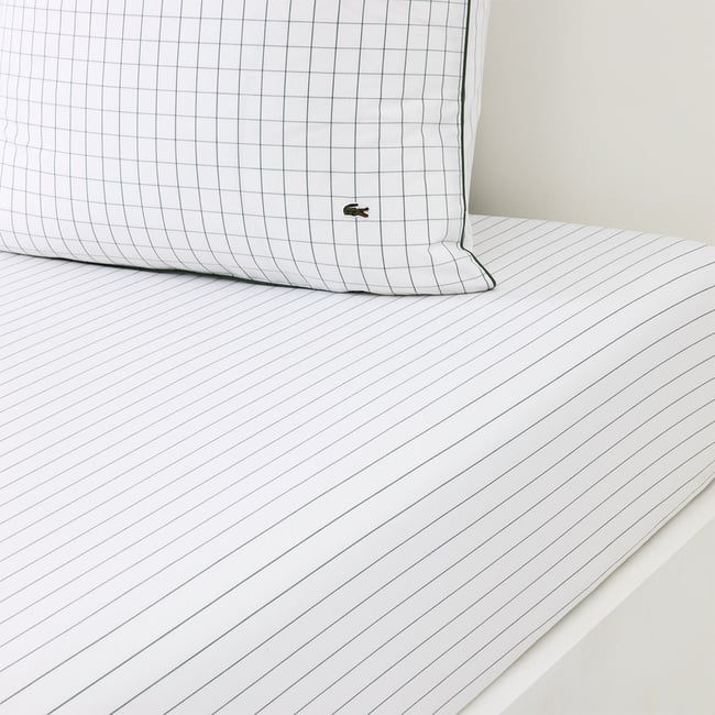 Drap housse en percale de coton, L TENNIS NET vert <span itemprop=