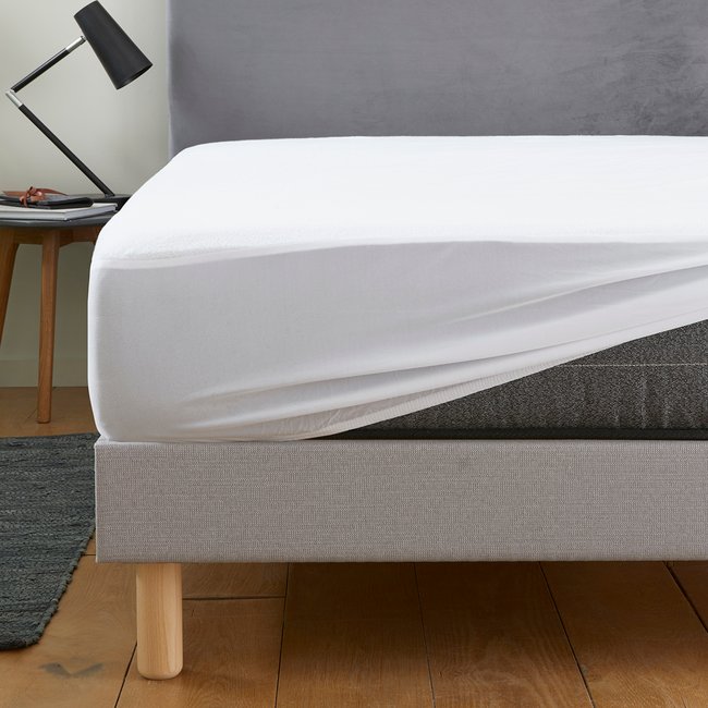 Alèse - Protège Matelas imperméable et Anti-acariens Couleur blanc <span itemprop=