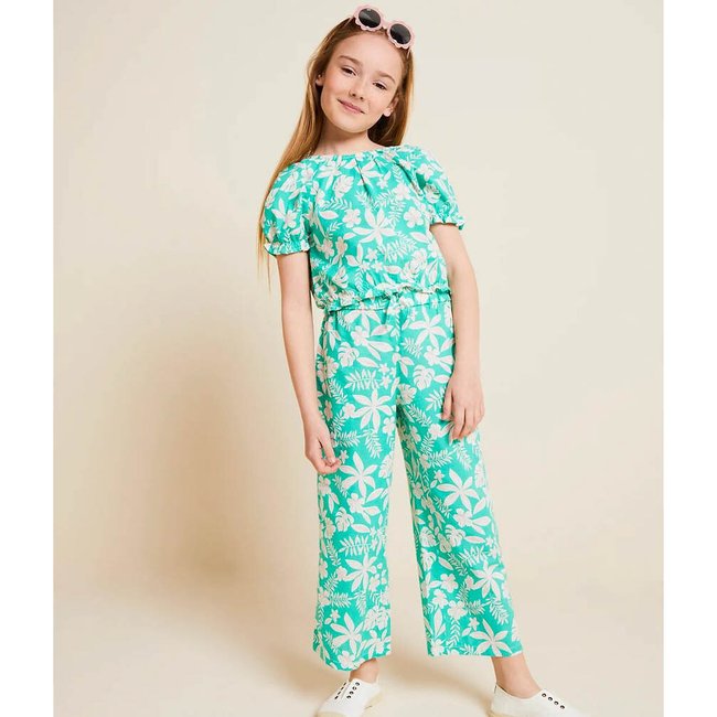 Weite Hose mit Printmuster grün <span itemprop=