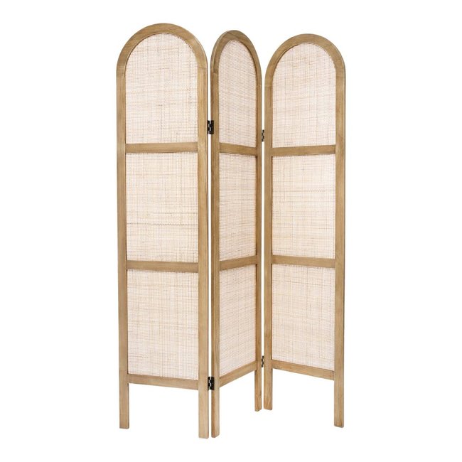 Paravent arrondi cannage en rotin SANA Couleur beige moyen <span itemprop=