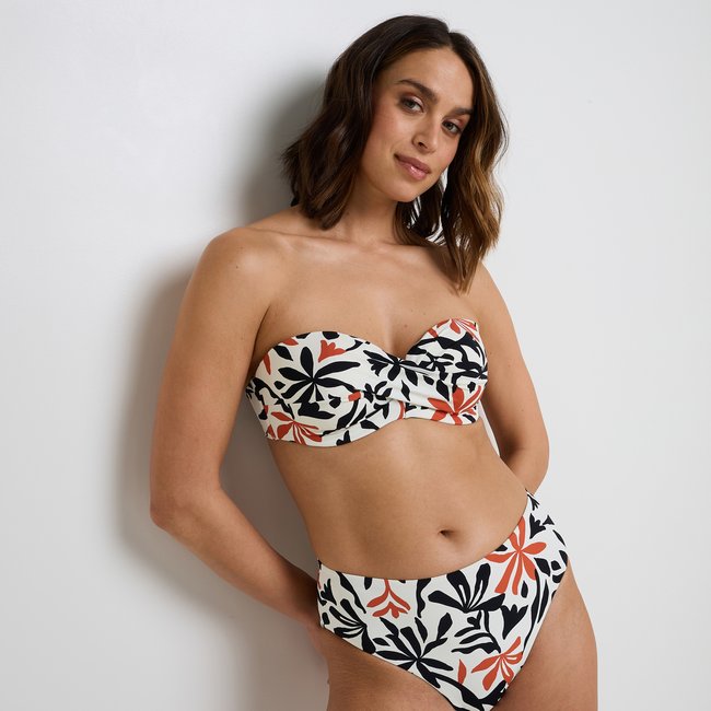 Haut de maillot de bain bandeau NEPAL multico blanc <span itemprop=
