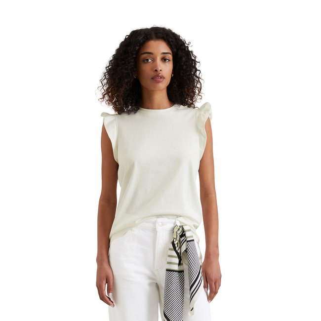T-shirt à volants regular en mélange de matériaux - MARC O’POLO DENIM