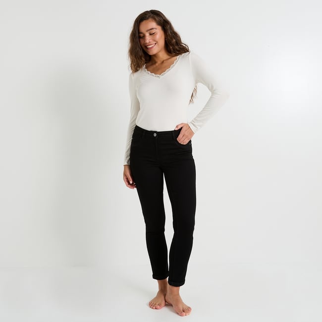 Jean raccourci TOKYO R01 noir <span itemprop=