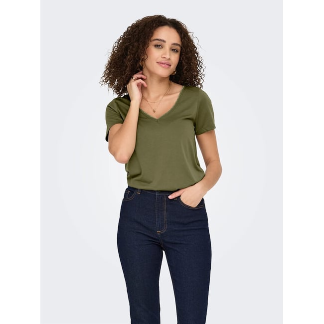 T-shirt maniche corte, profilo dorato - JDY