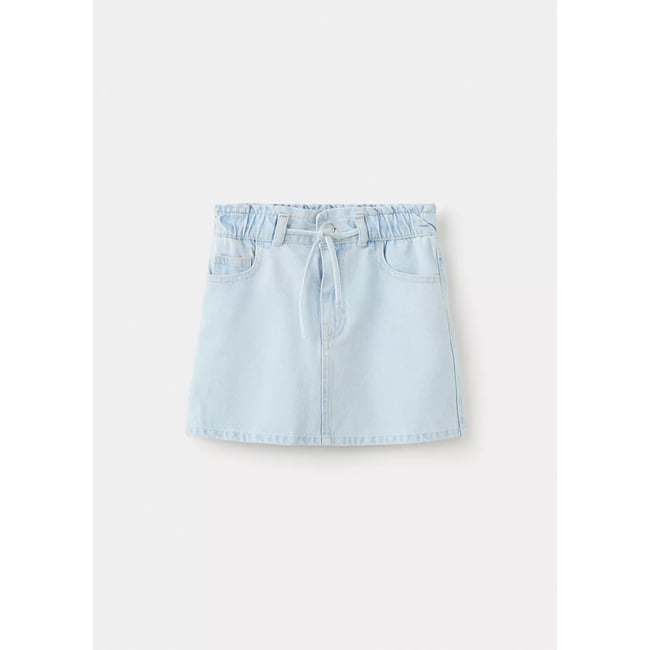 Jupe denim cristaux bleu clair <span itemprop=