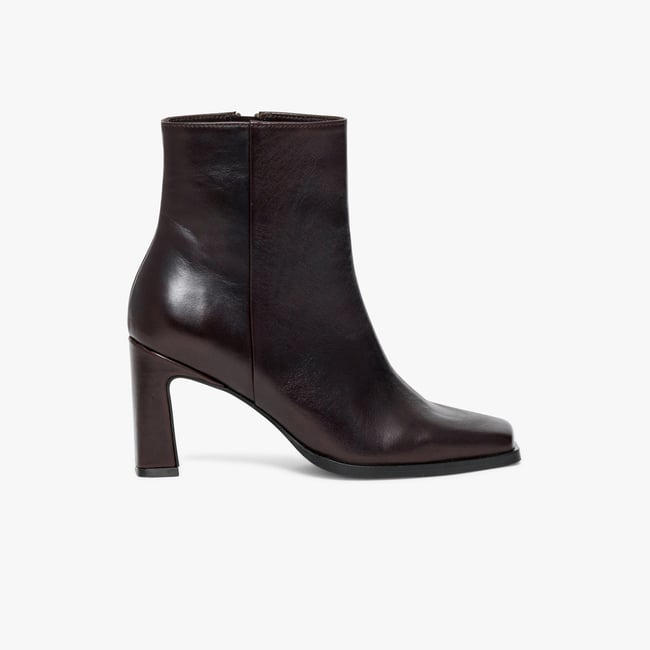 Boots À Talon en cuir ELINA marron marron fonce <span itemprop=