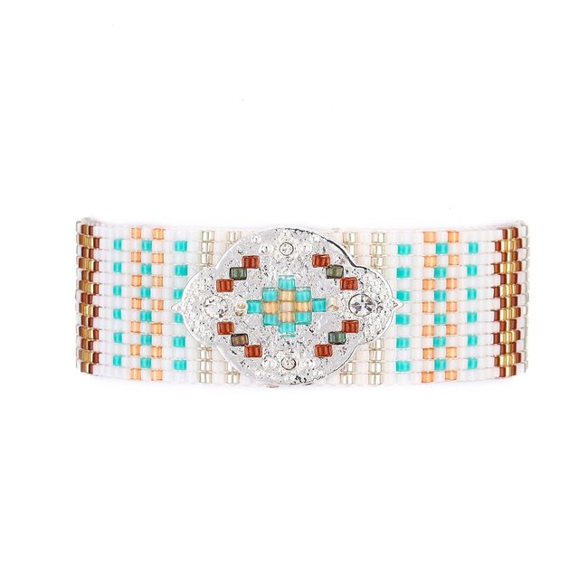 Bracelet avec perles ALONZO argent <span itemprop=