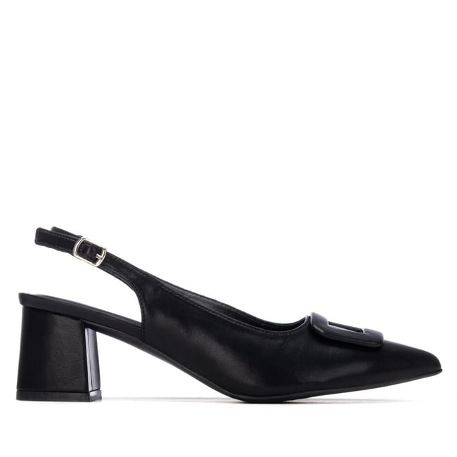 Chaussure Pompes Talon Entreprise Boucle noir <span itemprop=