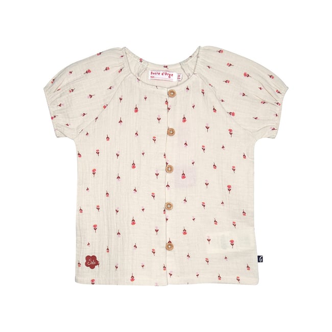Chemise nicolina manches courtes enfant blanc <span itemprop=