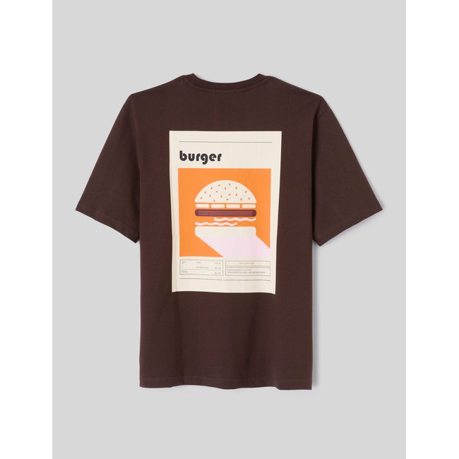 T-shirt imprimé devant / dos marron foncée <span itemprop=
