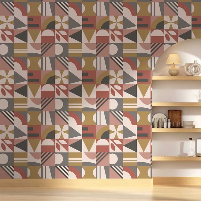 Papier peint papier milieu du siècle Couleur intissé <span itemprop=