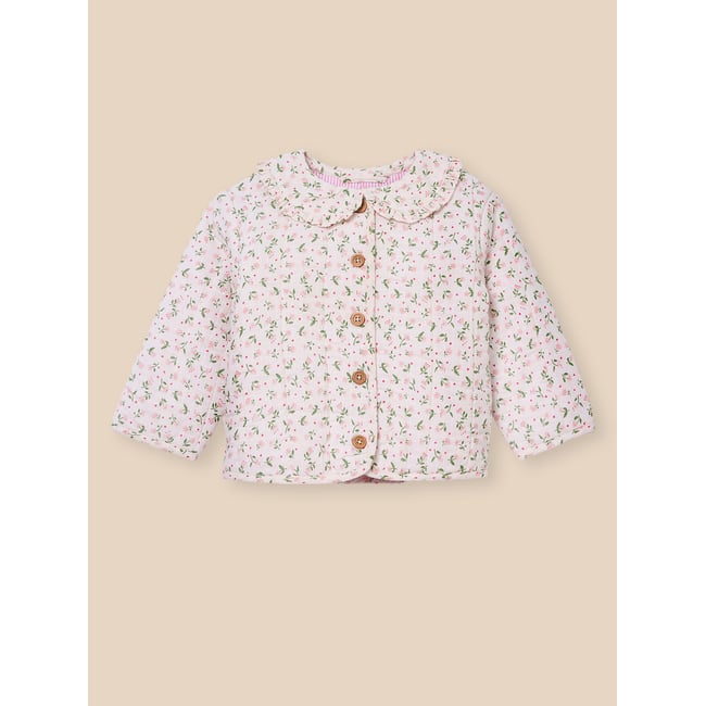 Veste boutis en seersucker imprimé camelia <span itemprop=