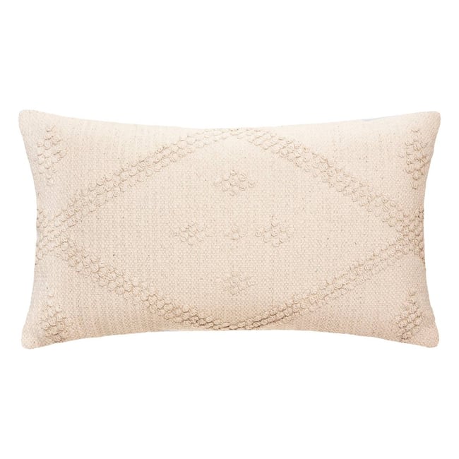 Coussin déhoussable en coton avec motif 3D SAFARI beige <span itemprop=