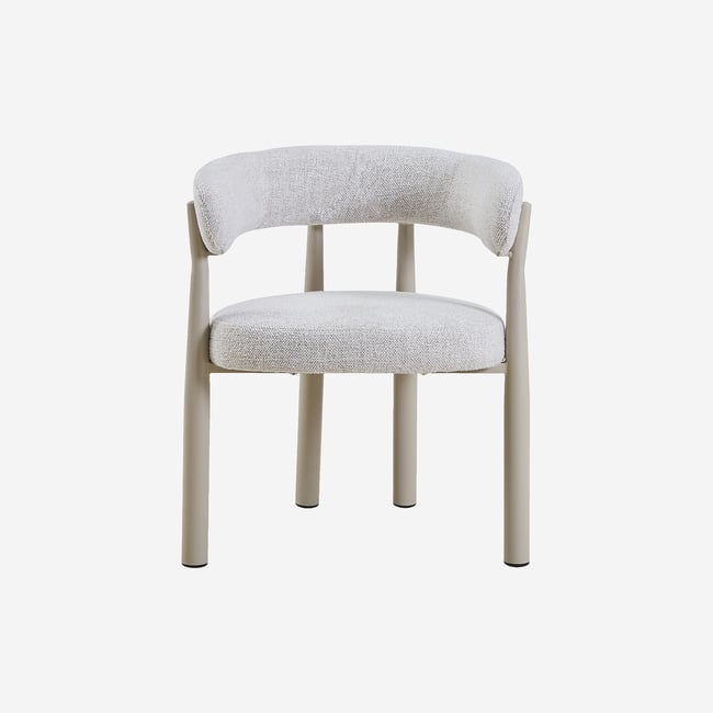 Lot de 2 chaises en tissu et métal crème avec accoudoirs BRYNE Couleur ivoire <span itemprop=