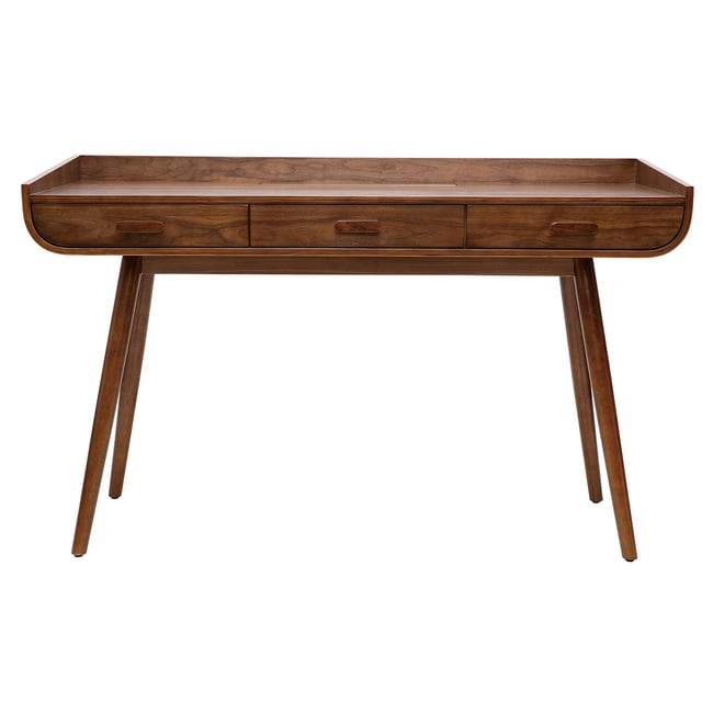Bureau scandinave en bois avec rangements L132 cm HALLEN - MILIBOO