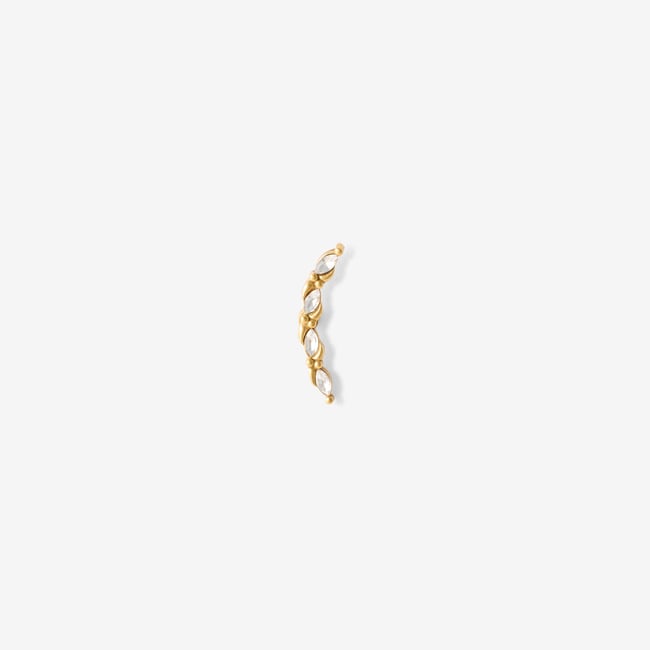 Piercing helix/tragus 5 navettes en acier chirurgical doré doré <span itemprop=