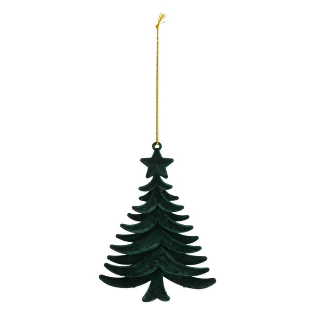 SDN PLF SAPIN VELOUR VERT 14CM Couleur vert foncé <span itemprop=