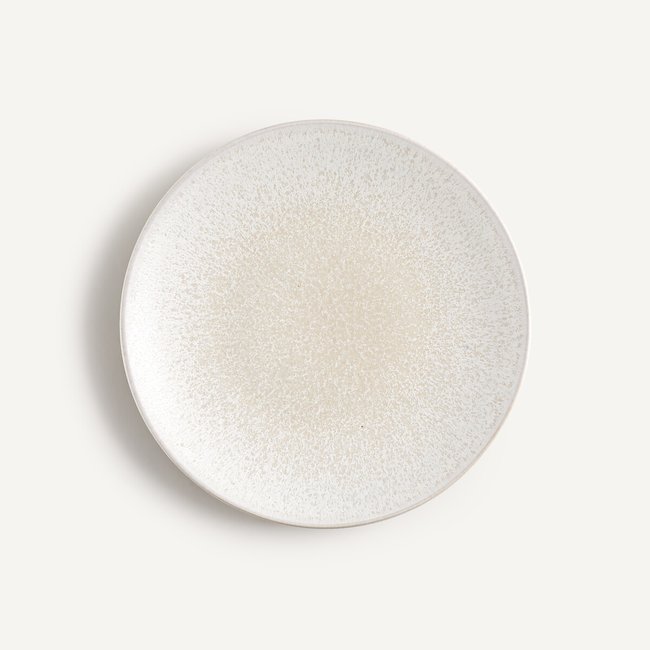 Lote de 4 platos de postre de gres esmaltado, Kanso blanco <span itemprop=