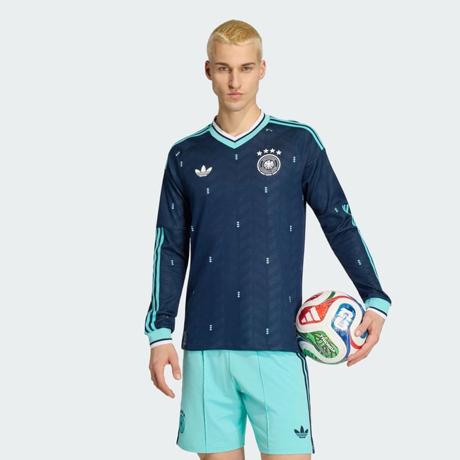 Maillot Manches Longues Extérieur Allemagne 26 Authentique collegiate navy <span itemprop=