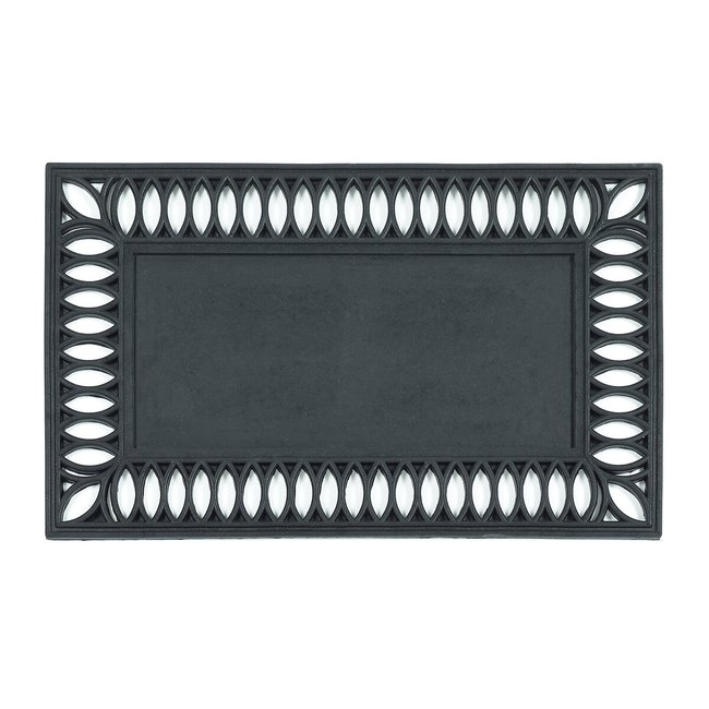 Leaf Pattern Doormat Surround, black, MY MAT COIR