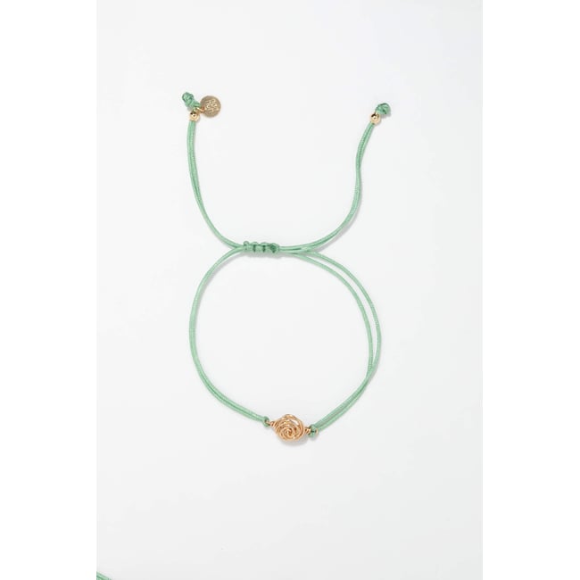 Bracelet cordon Rosa - Vert saphir vert clair <span itemprop=