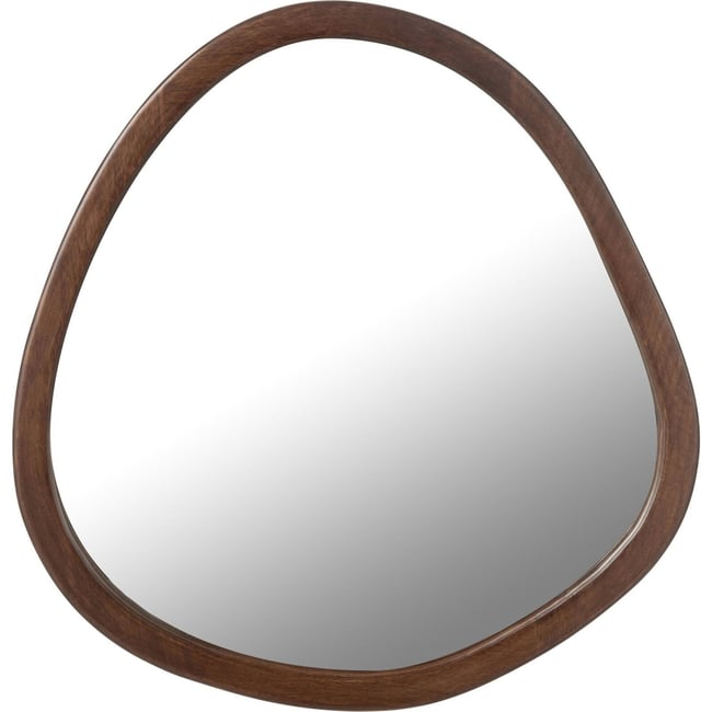 Miroir organique en bois de manguier Couleur brun <span itemprop=