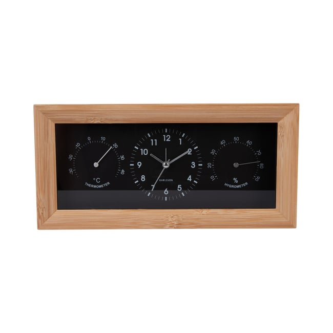 Réveil Bambou NEAT RECTANGLE Couleur noir <span itemprop=