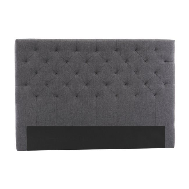 Tête de lit capitonnée L160 cm ENGUERRAND Couleur gris foncé <span itemprop=