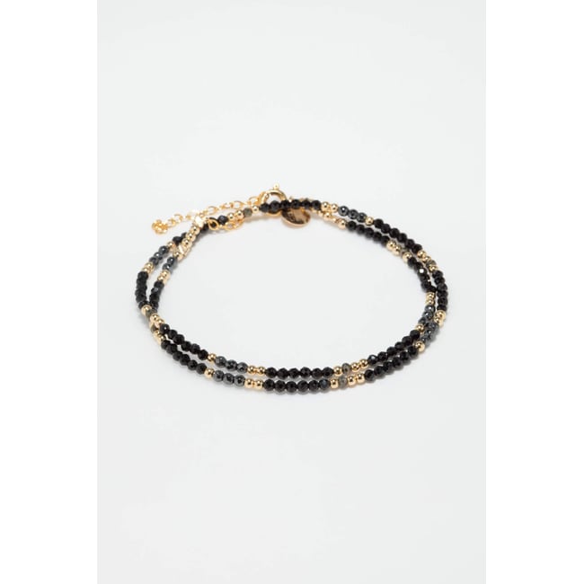 Bracelet - collier Queen - Spinelle minuit <span itemprop=