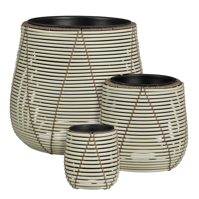 Cache-pot extérieur CANCUN Couleur blanc <span itemprop=