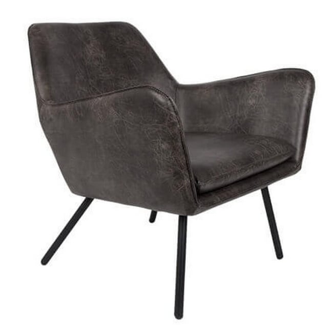 Fauteuil lounge aspect cuir vintage - ALABAMA - MATHI DESIGN
