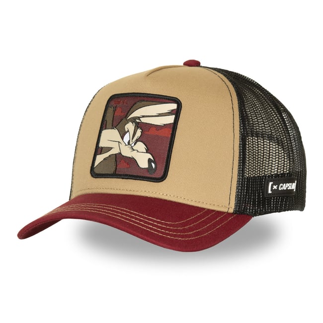 Casquette trucker Looney Tunes Coyote bordeaux/noir/marron/beige <span itemprop=