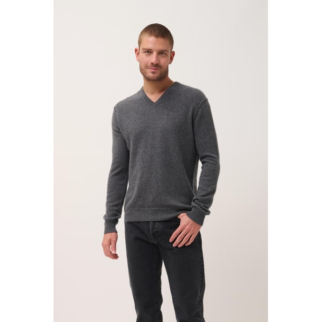 Pull Col V  Anthracite Chiné Tom gris anthracite chiné <span itemprop=